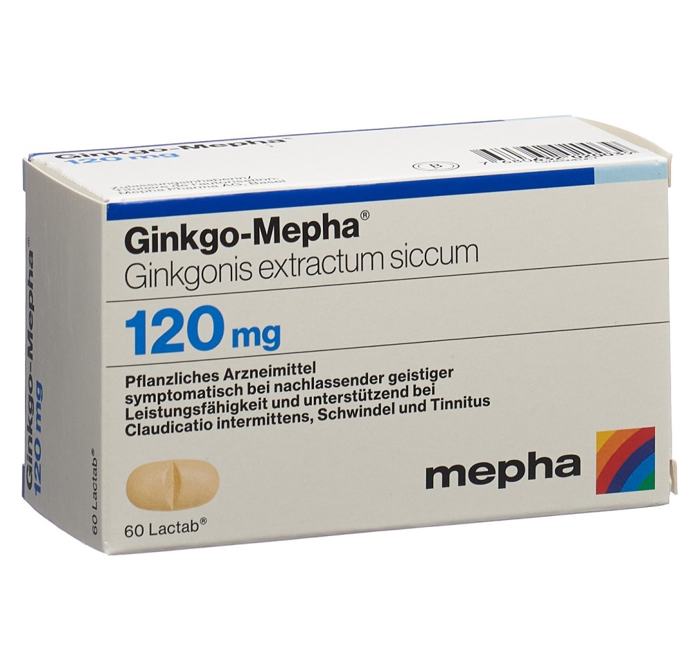 GINKGO Mepha cpr pell 120 mg 60 pce GINKGO Mepha cpr pell 120 mg 60 pce
