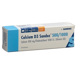 CALCIUM D3 Sandoz cpr croquer 500/1000 bte 20 pce
