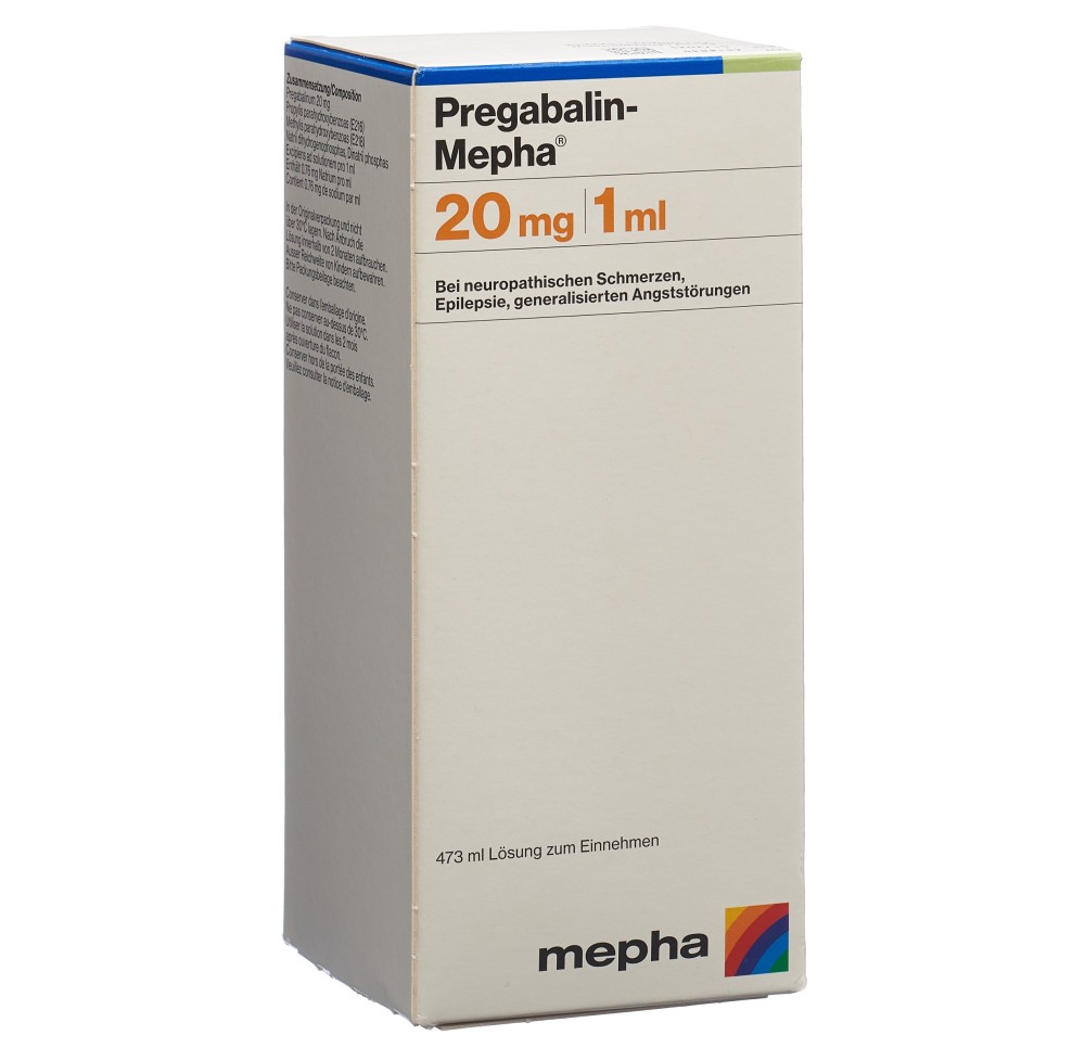 PREGABALIN Mepha sol buvable 20 mg/ml 473 ml PREGABALIN Mepha sol buvable 20 mg/ml 473 ml