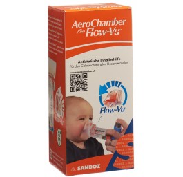 AEROCHAMBER PLUS Flow-Vu av masque (0-18m) orange