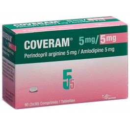 COVERAM cpr 5/5 mg bte 90 pce