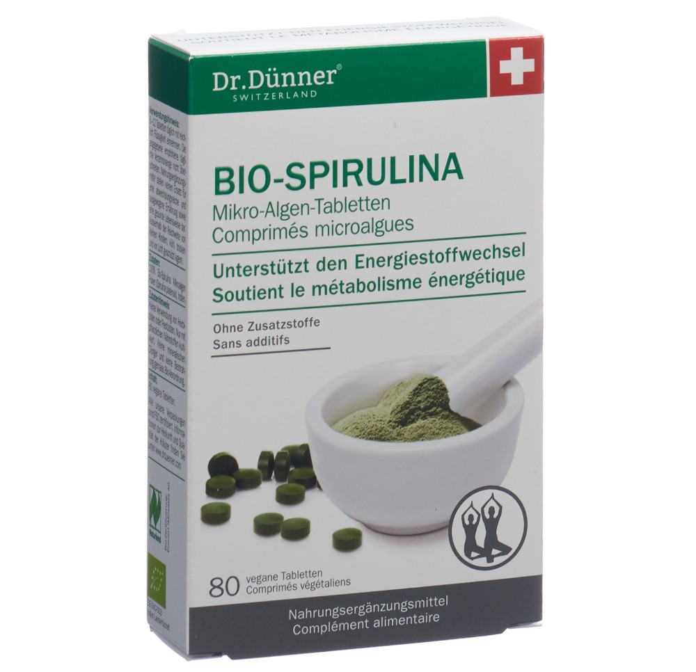 DÜNNER Bio Spirulina vitalité cpr NL 80 pce DÜNNER Bio Spirulina vitalité cpr NL 80 pce