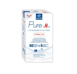 LCH compr n-tissé 10x10cm 30g/m2 st bla 50 x 5 pce