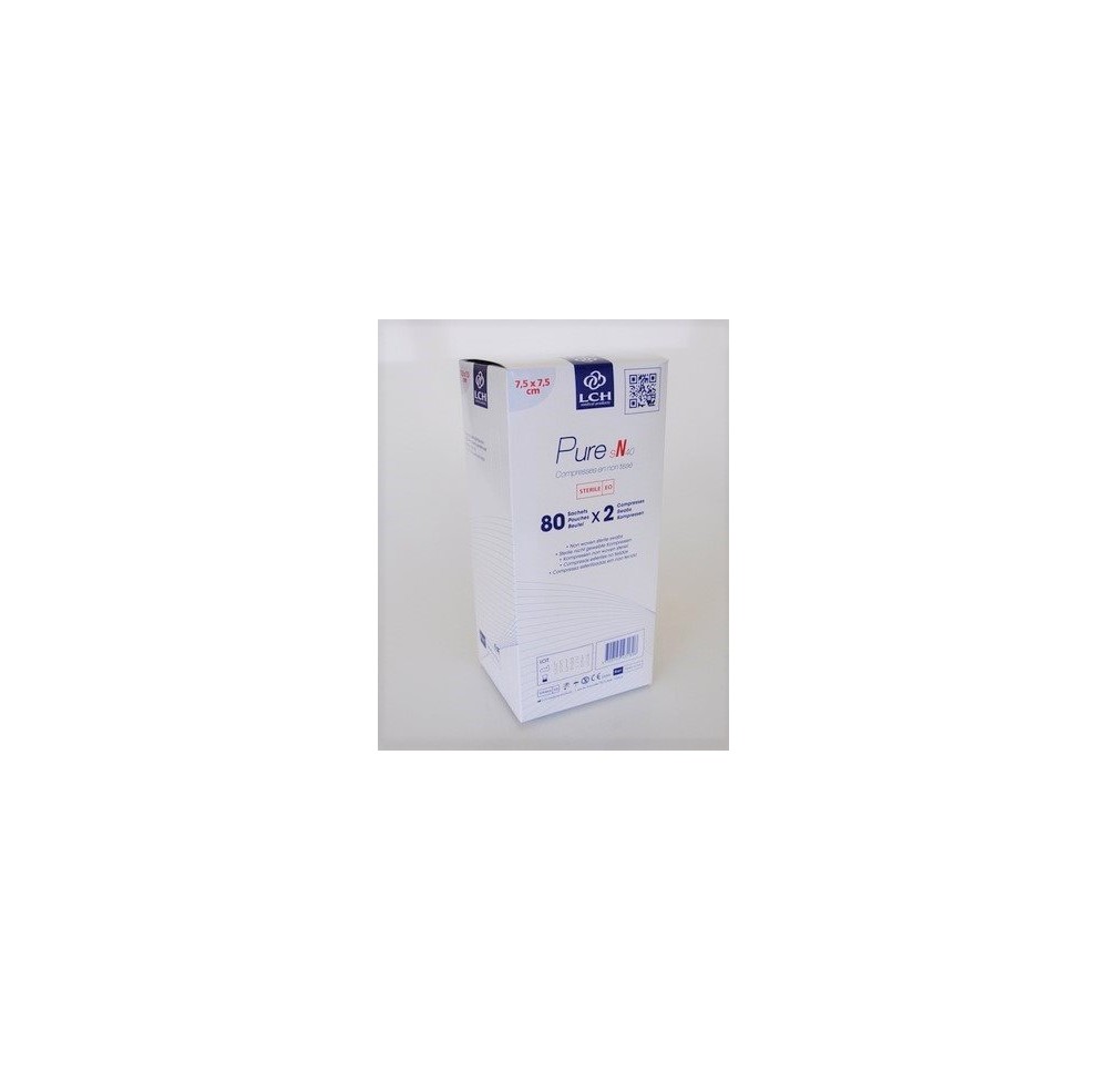 LCH compr n-tiss 7.5x7.5cm 40g/m2 st bl 80 x 2 pce