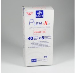 LCH compr n-tissé 10x10cm 40g/m2 st bla 40 x 5 pce