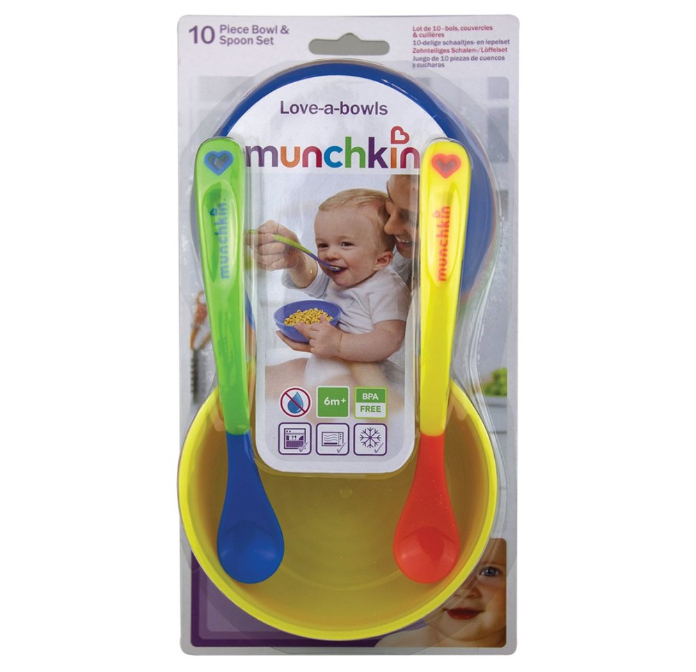 MUNCHKIN Bol cuillère couvercle set 10 pce