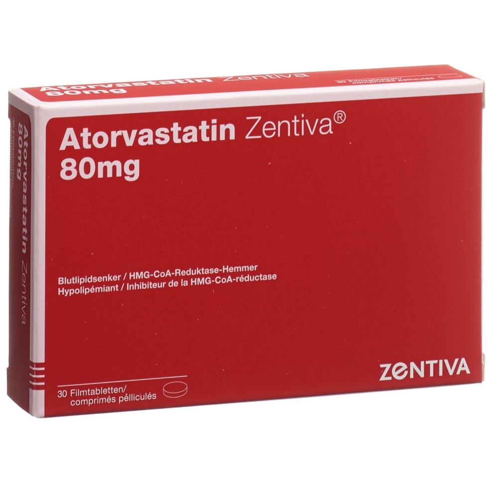 ATORVASTATIN Zentiva cpr pell 80 mg 30 pce ATORVASTATIN Zentiva cpr pell 80 mg 30 pce