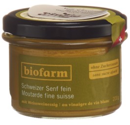 BIOFARM moutarde fin bourgeon CH verre 200 g