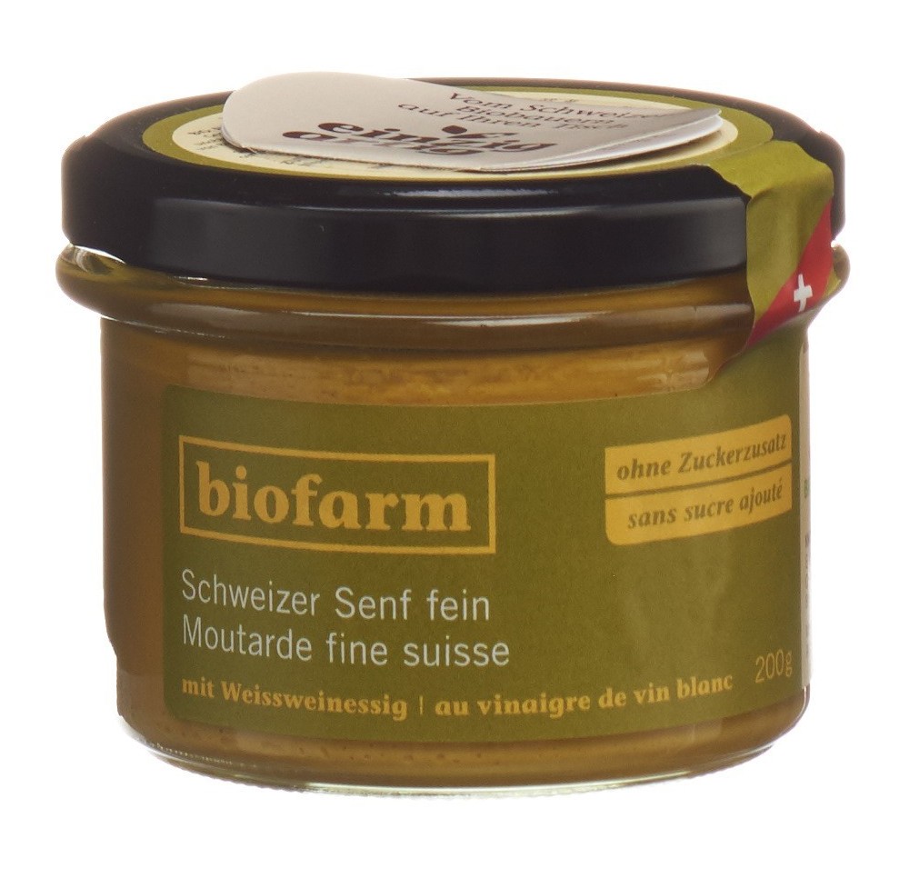 BIOFARM moutarde fin bourgeon CH verre 200 g