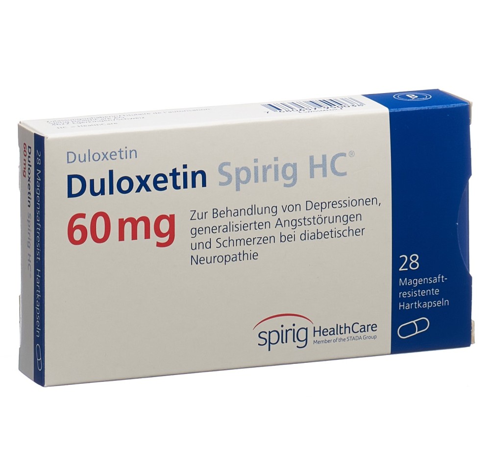 DULOXETINE Spirig HC caps 60 mg 28 pce DULOXETINE Spirig HC caps 60 mg 28 pce