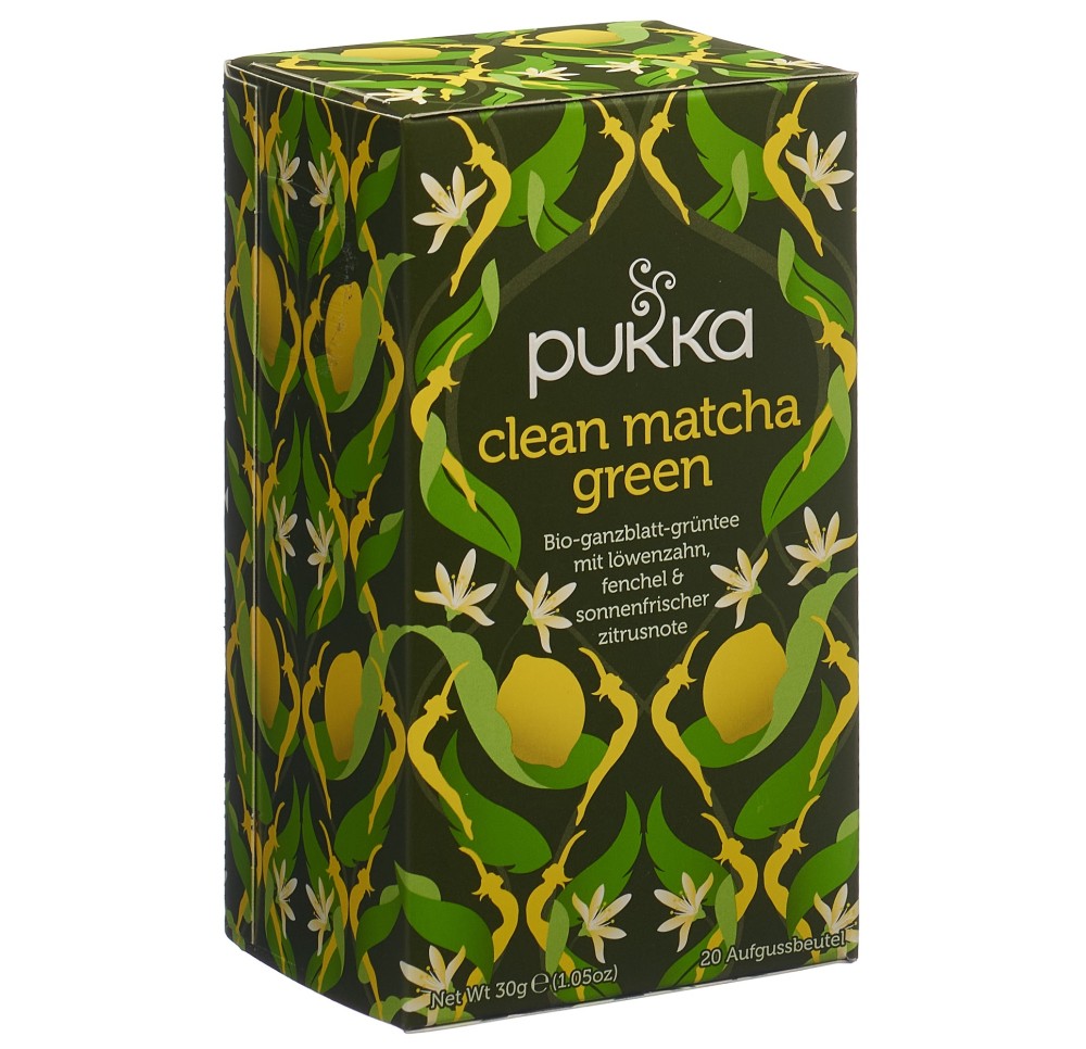 PUKKA Clean Matcha Green thé bio sach 20 pce PUKKA Clean Matcha Green thé bio sach 20 pce