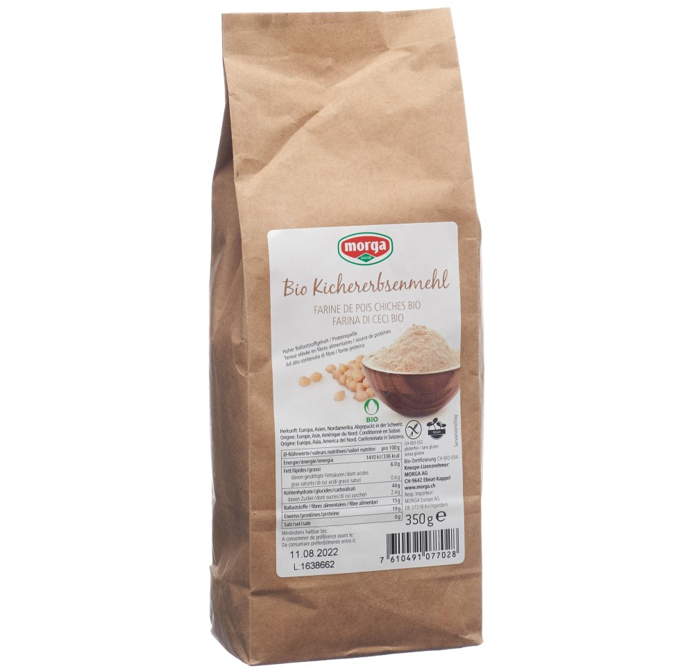 MORGA farine de pois chiche s glut bio bourg 350 g