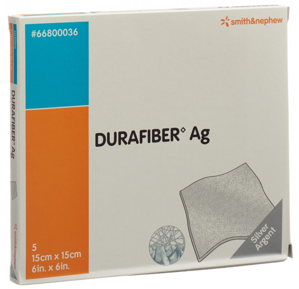 DURAFIBER AG pansem vulnéraire 15x15cm stér 5 pce