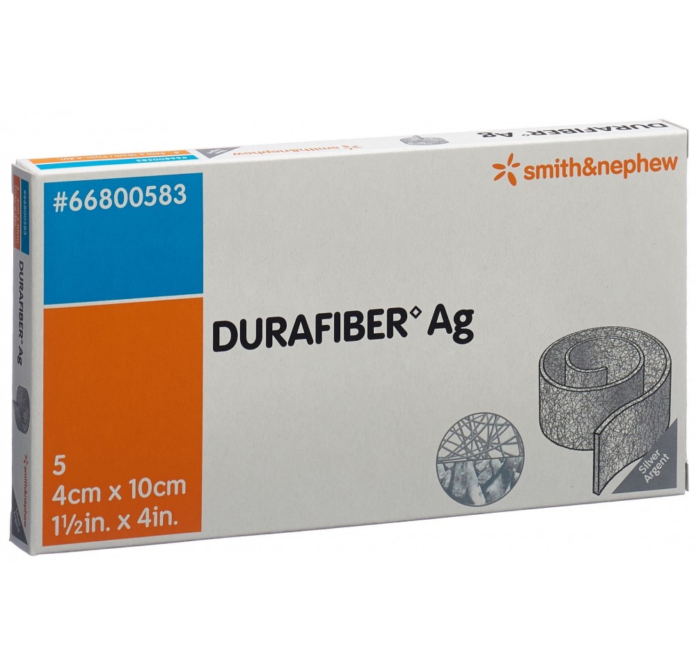 DURAFIBER AG pansem vulnéraire 4x10cm stér 5 pce