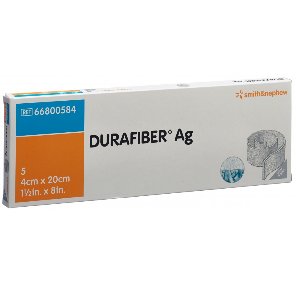 DURAFIBER AG pansem vulnéraire 4x20cm stér 5 pce