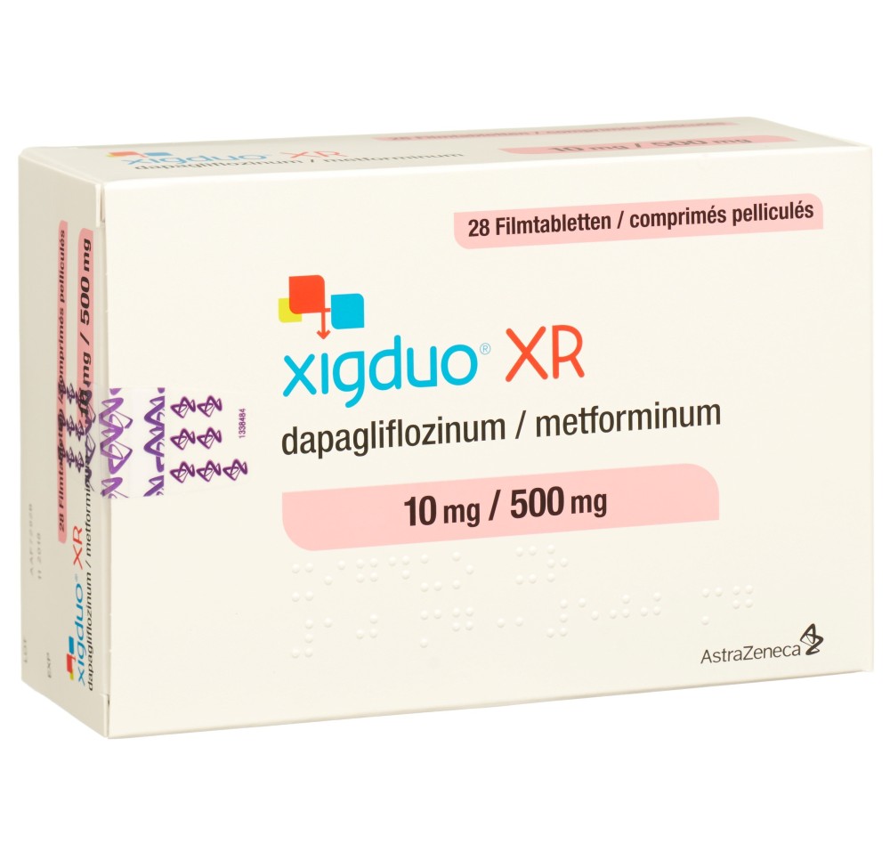 XIGDUO XR cpr pell 10 mg/500 mg 28 pce XIGDUO XR cpr pell 10 mg/500 mg 28 pce