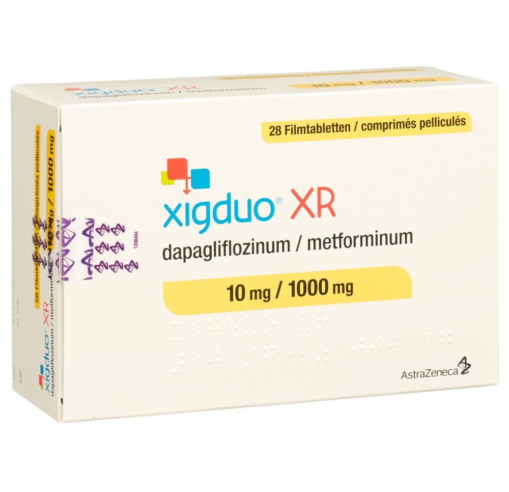 XIGDUO XR cpr pell 10 mg/1000 mg 28 pce XIGDUO XR cpr pell 10 mg/1000 mg 28 pce