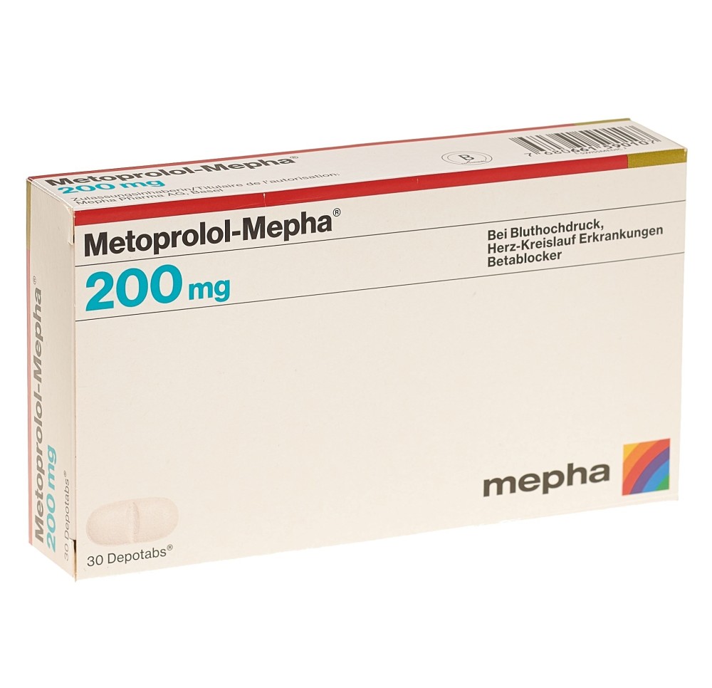 METOPROLOL Mepha depotabs 200 mg 30 pce METOPROLOL Mepha depotabs 200 mg 30 pce