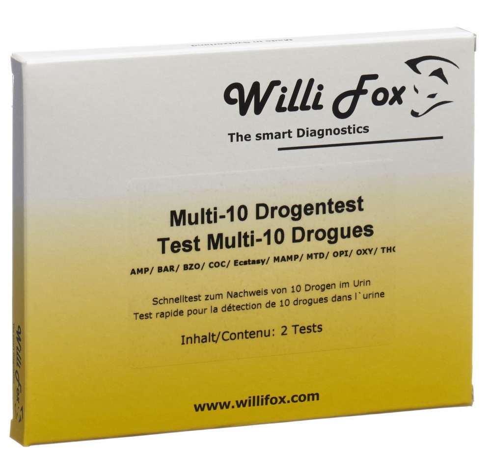 WILLI FOX test de drogue multi 10 para urin 2 pce