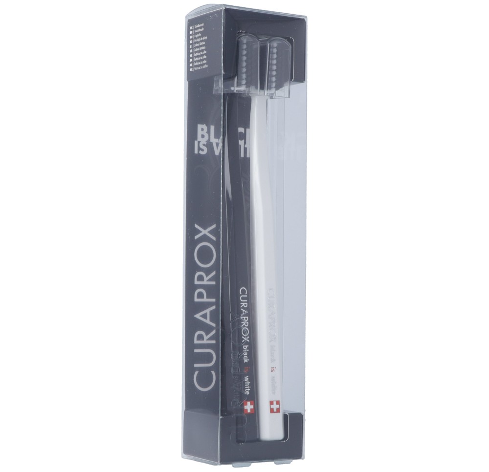 CURAPROX White is Black bros dents blan/noir 2 pce CURAPROX White is Black bros dents blan/noir 2 pce