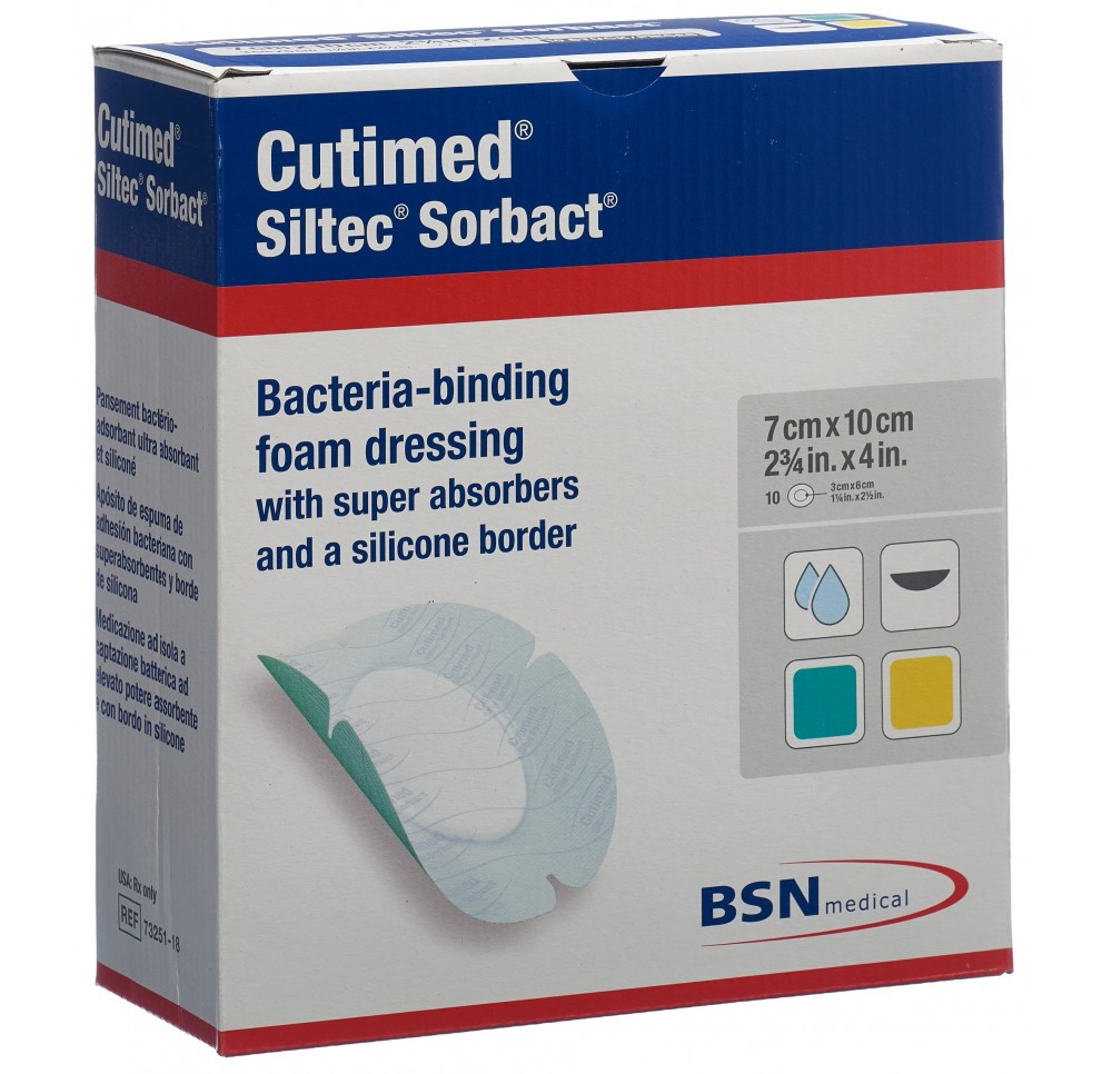 CUTIMED Siltec Sorbact 7x10cm ovale 10 pce