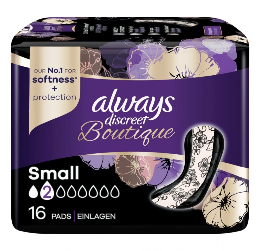 ALWAYS Discreet Boutique incont Pads small 16 pce