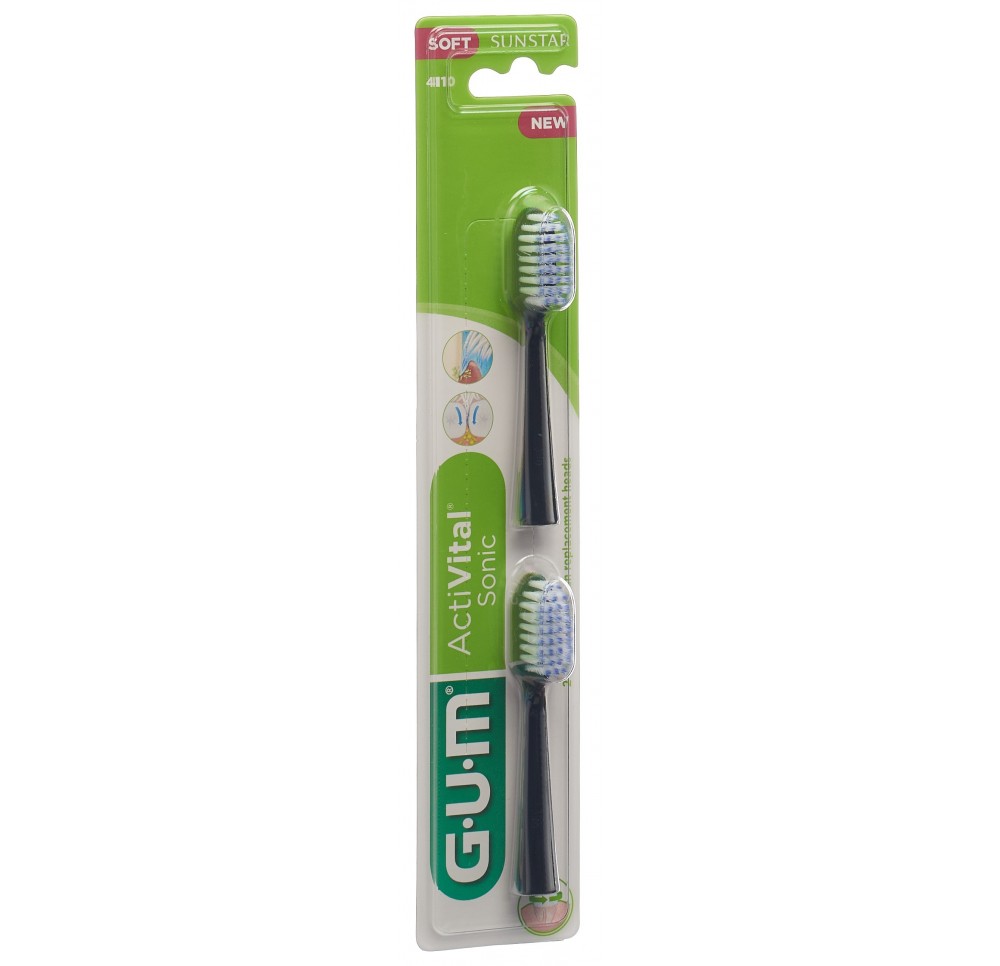 GUM ActiVital Sonic têtes recharge noir 2 pce