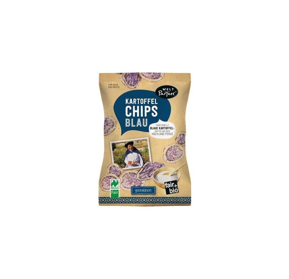 WELT PARTNER chips pomme terre bleu salé bio 100 g WELT PARTNER chips pomme terre bleu salé bio 100 g