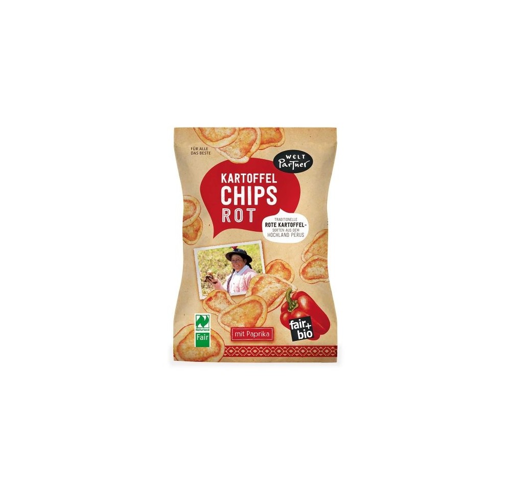WELT PARTNER chips pomme terre rou papri bio 100 g WELT PARTNER chips pomme terre rou papri bio 100 g