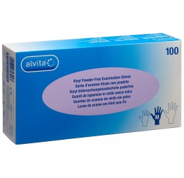 ALVITA gants d'examen vinyle M non poudrés 100 pce