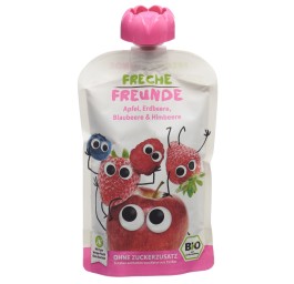 FRECHE FREUNDE compote pom fraise myrt&framb 100 g