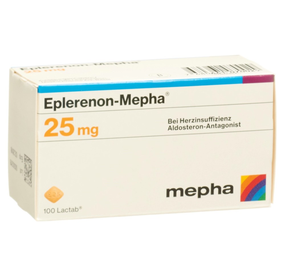 EPLERENON Mepha cpr pell 25 mg 100 pce EPLERENON Mepha cpr pell 25 mg 100 pce