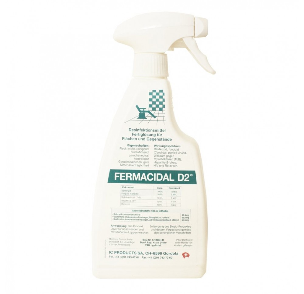 FERMACIDAL D2 désinfectant surf liq s alc 500 ml