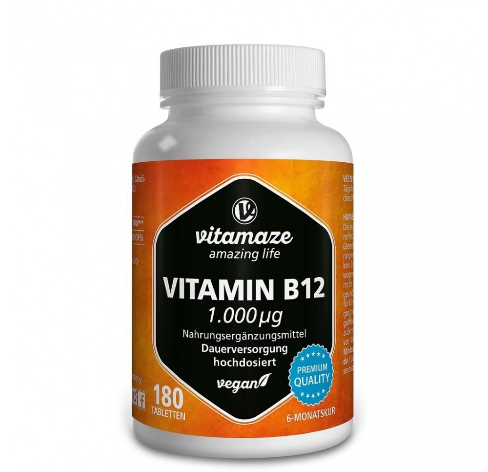 VITAMAZE Vitamine B12 cpr 1000 mcg végétal 180 pce