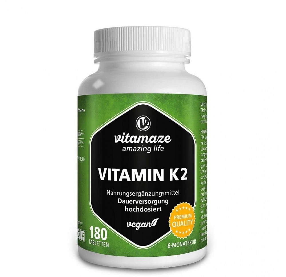 VITAMAZE Vitamine K2 cpr 200 mcg végétal 180 pce