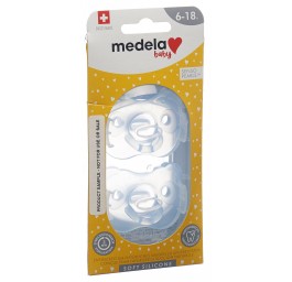 MEDELA Baby Sucette Soft Silicone 6-18 bleu 2 pce