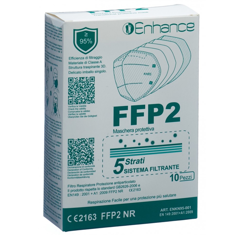 ENHANCE masque respiratoire FFP2 sans valve 10 pce