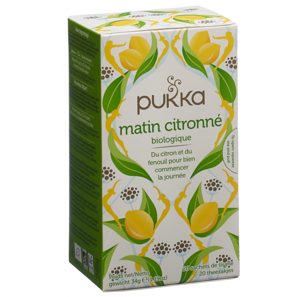 PUKKA Matin citronné Thé Bio F/E sach 20 pce