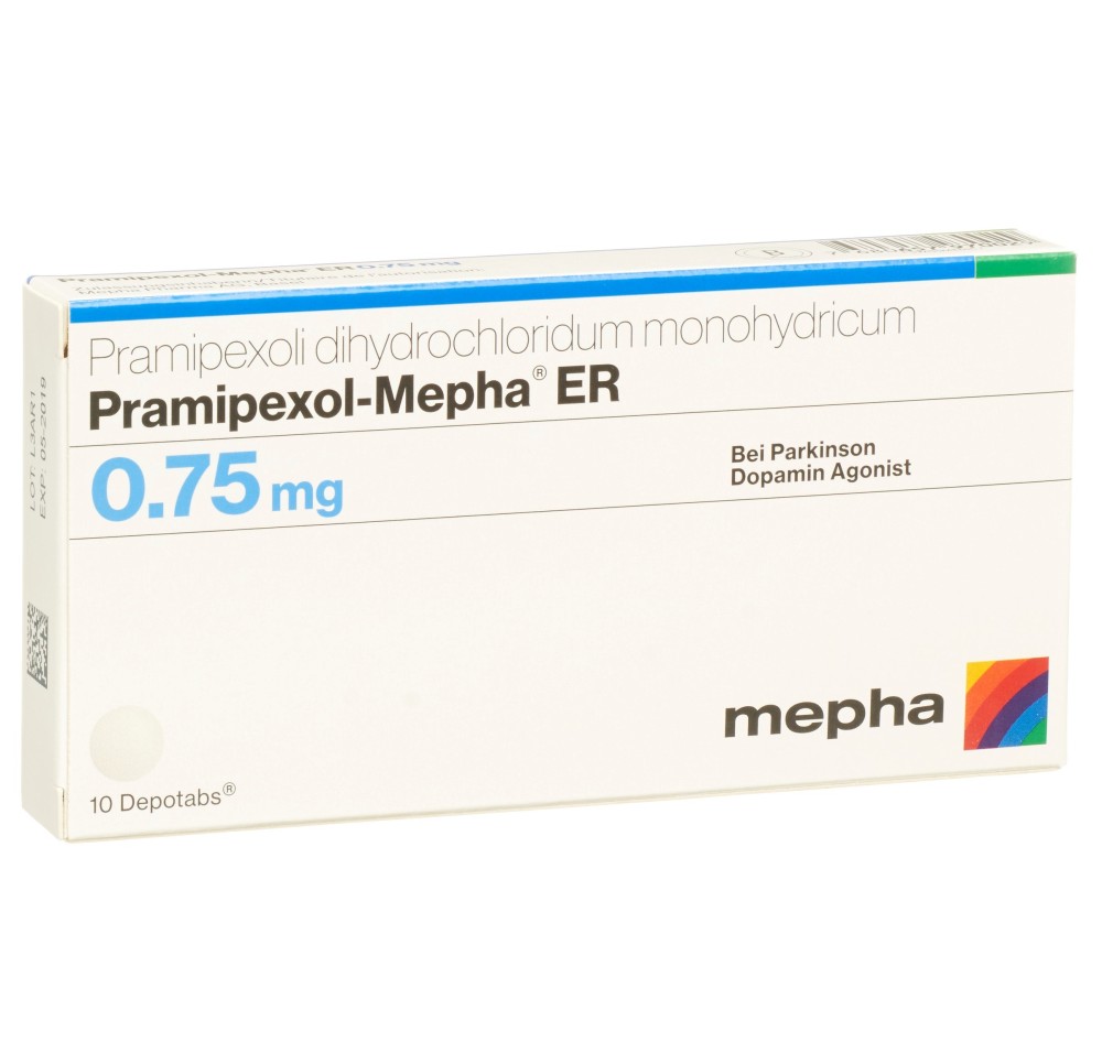 PRAMIPEXOL Mepha ER depotabs 0.75 mg 10 pce PRAMIPEXOL Mepha ER depotabs 0.75 mg 10 pce