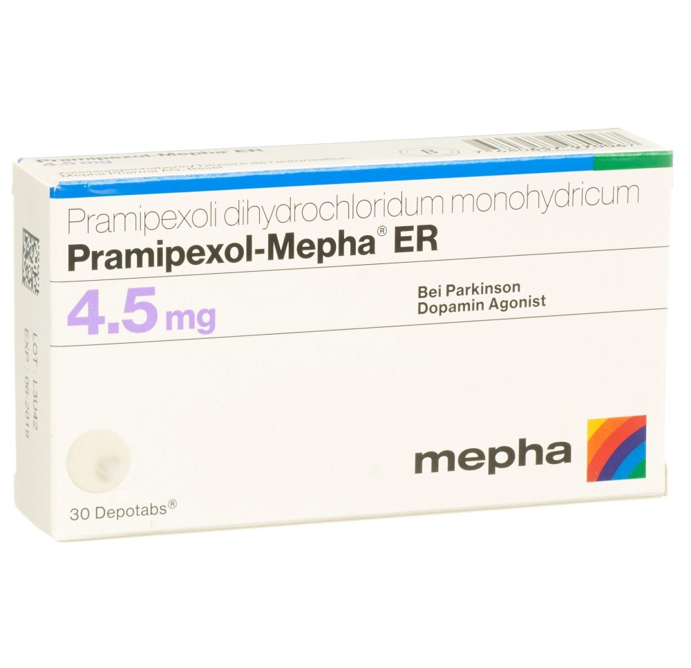 PRAMIPEXOL Mepha ER depotabs 4.5 mg 30 pce PRAMIPEXOL Mepha ER depotabs 4.5 mg 30 pce
