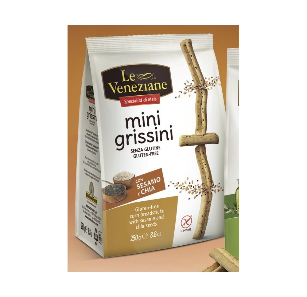 LE VENEZIANE Mini grissini sésam chia s glut 250 g