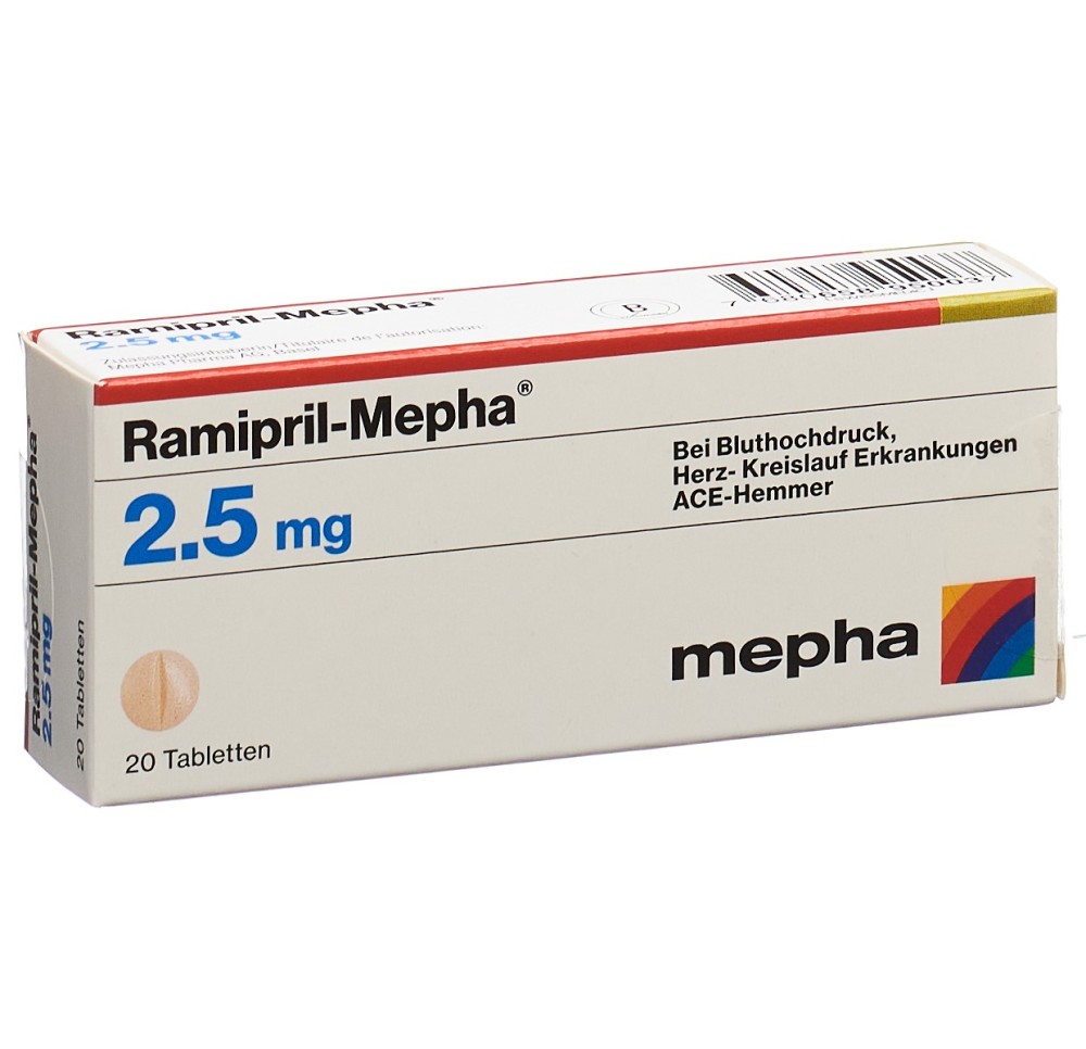 RAMIPRIL Mepha cpr 2.5 mg 20 pce RAMIPRIL Mepha cpr 2.5 mg 20 pce