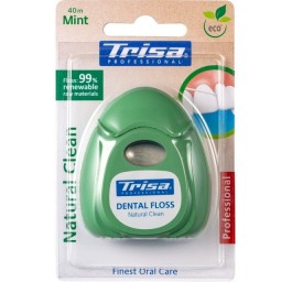 TRISA Natural Clean fil dentaire 40m mint