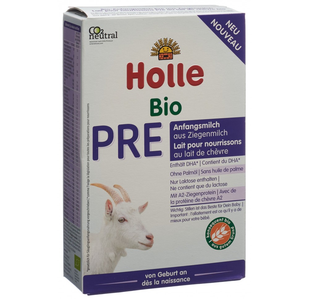 HOLLE lait pour nourriss PRE lait chèvre bio 400 g