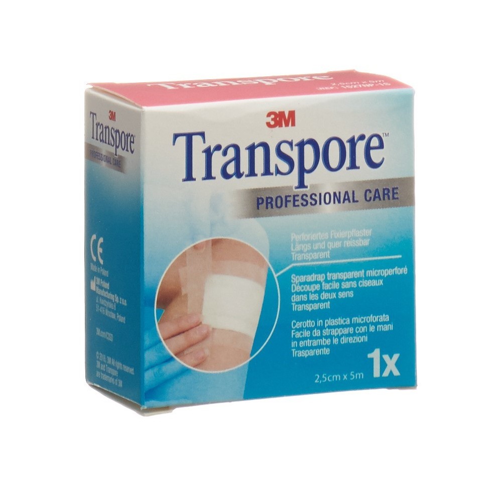 3M TRANSPORE sparadrap 5mx25mm refill