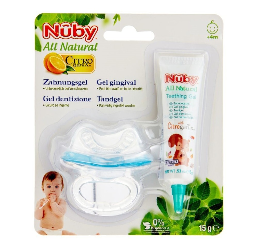 NUBY All Naturals gel gingival premi anneau dentit