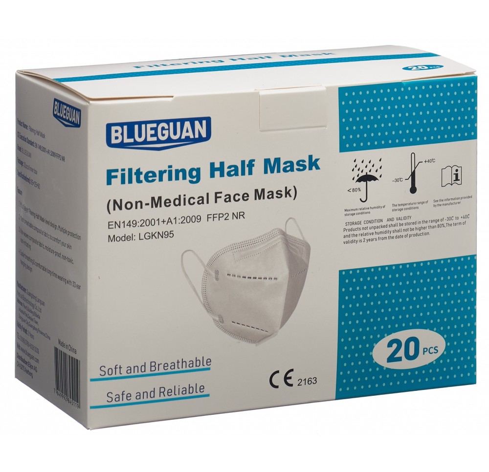 BLUEGUAN masque respiratoire FFP2 20 pce