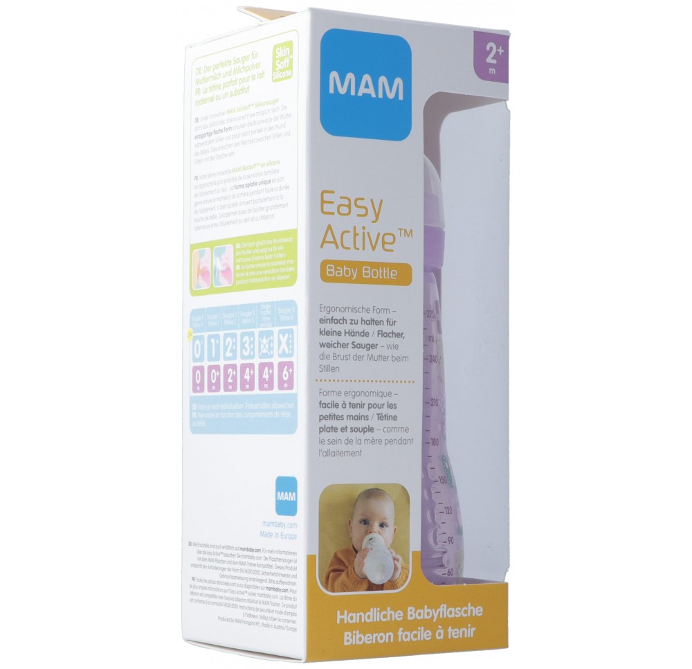 MAM Easy Active Baby Bottle biberon 270ml 2+m purp