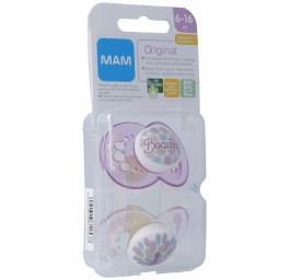 MAM Original lolette caoutchouc 6-16m Girl 2 pce