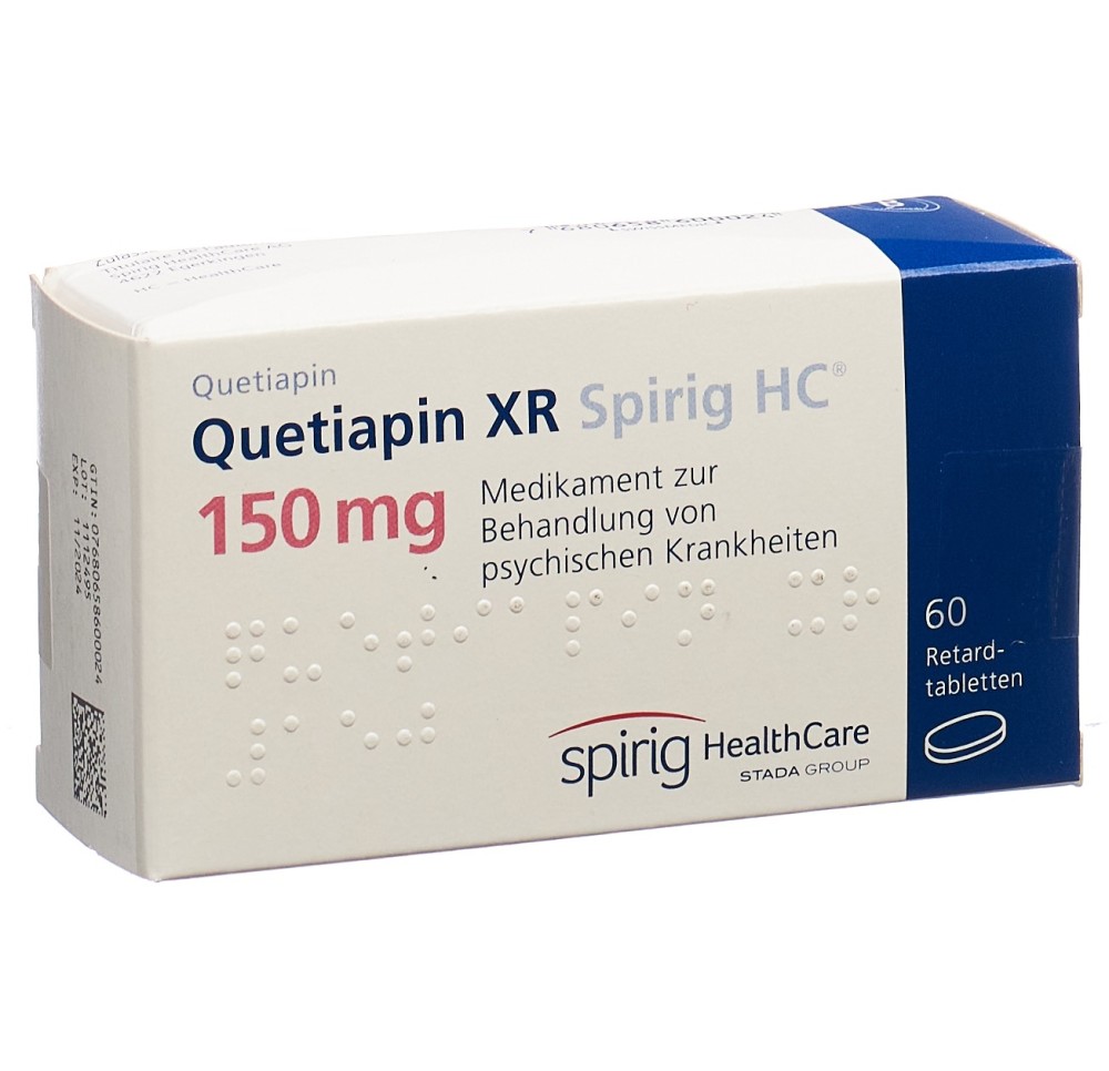 QUETIAPINE XR Spirig HC cpr ret 150 mg 60 pce QUETIAPINE XR Spirig HC cpr ret 150 mg 60 pce